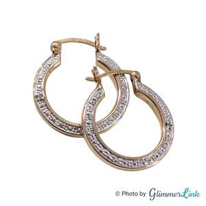 Ross Simons Diamond Accent Gold Plated Sterling Silver Hoop Earrings